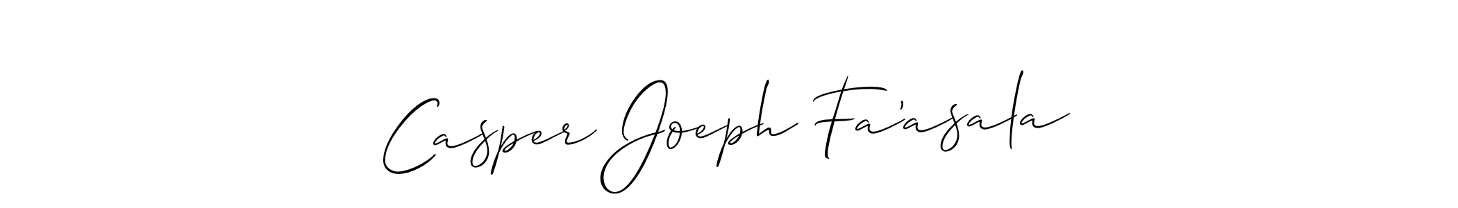 Casper Joeph Fa'asala stylish signature style. Best Handwritten Sign (Allison_Script) for my name. Handwritten Signature Collection Ideas for my name Casper Joeph Fa'asala. Casper Joeph Fa'asala signature style 2 images and pictures png