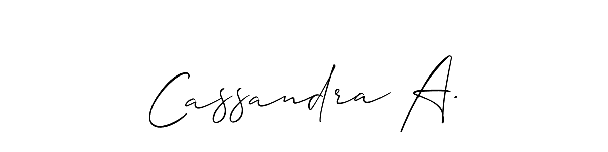 Create a beautiful signature design for name Cassandra A.. With this signature (Allison_Script) fonts, you can make a handwritten signature for free. Cassandra A. signature style 2 images and pictures png