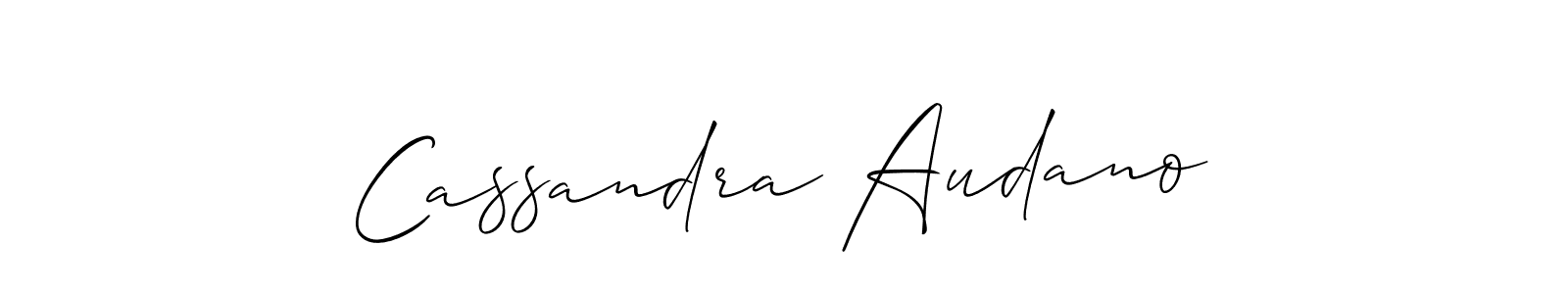 Allison_Script is a professional signature style that is perfect for those who want to add a touch of class to their signature. It is also a great choice for those who want to make their signature more unique. Get Cassandra Audano name to fancy signature for free. Cassandra Audano signature style 2 images and pictures png