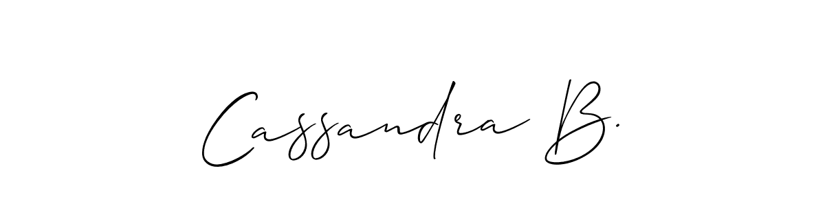 Design your own signature with our free online signature maker. With this signature software, you can create a handwritten (Allison_Script) signature for name Cassandra B.. Cassandra B. signature style 2 images and pictures png