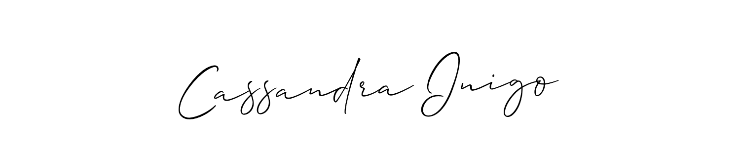 Use a signature maker to create a handwritten signature online. With this signature software, you can design (Allison_Script) your own signature for name Cassandra Inigo. Cassandra Inigo signature style 2 images and pictures png