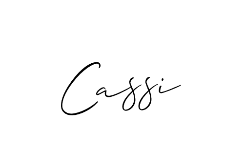 Make a beautiful signature design for name Cassi. With this signature (Allison_Script) style, you can create a handwritten signature for free. Cassi signature style 2 images and pictures png