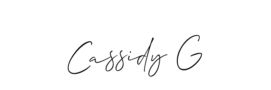 You should practise on your own different ways (Allison_Script) to write your name (Cassidy G) in signature. don't let someone else do it for you. Cassidy G signature style 2 images and pictures png