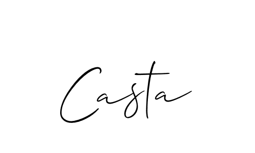 The best way (Allison_Script) to make a short signature is to pick only two or three words in your name. The name Casta include a total of six letters. For converting this name. Casta signature style 2 images and pictures png