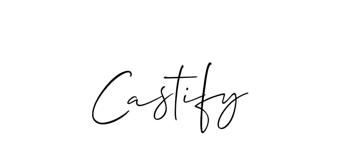 It looks lik you need a new signature style for name Castify. Design unique handwritten (Allison_Script) signature with our free signature maker in just a few clicks. Castify signature style 2 images and pictures png