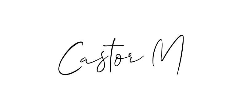 if you are searching for the best signature style for your name Castor M. so please give up your signature search. here we have designed multiple signature styles  using Allison_Script. Castor M signature style 2 images and pictures png