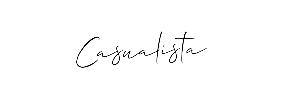 Design your own signature with our free online signature maker. With this signature software, you can create a handwritten (Allison_Script) signature for name Casualista. Casualista signature style 2 images and pictures png
