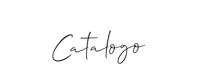Use a signature maker to create a handwritten signature online. With this signature software, you can design (Allison_Script) your own signature for name Catalogo. Catalogo signature style 2 images and pictures png