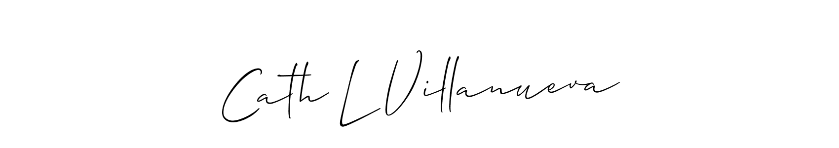 How to make Cath L Villanueva signature? Allison_Script is a professional autograph style. Create handwritten signature for Cath L Villanueva name. Cath L Villanueva signature style 2 images and pictures png