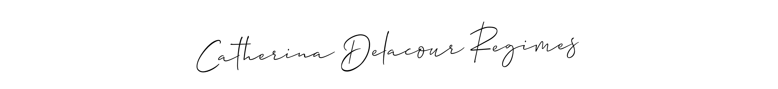 Allison_Script is a professional signature style that is perfect for those who want to add a touch of class to their signature. It is also a great choice for those who want to make their signature more unique. Get Catherina Delacour Regimes name to fancy signature for free. Catherina Delacour Regimes signature style 2 images and pictures png