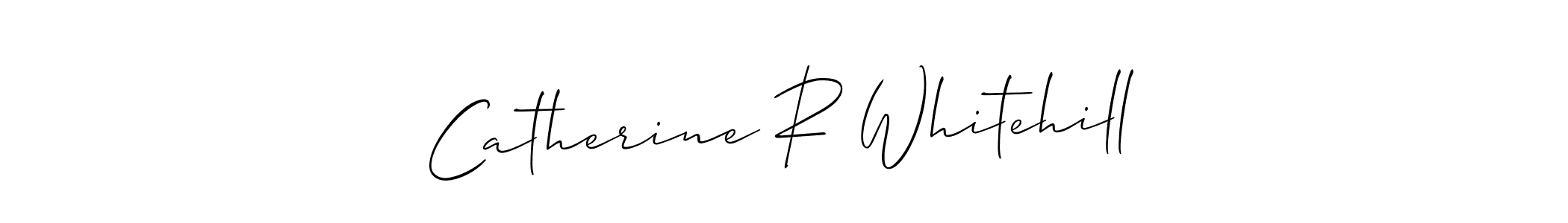 The best way (Allison_Script) to make a short signature is to pick only two or three words in your name. The name Catherine R Whitehill include a total of six letters. For converting this name. Catherine R Whitehill signature style 2 images and pictures png