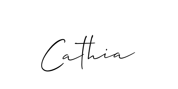 Design your own signature with our free online signature maker. With this signature software, you can create a handwritten (Allison_Script) signature for name Cathia. Cathia signature style 2 images and pictures png