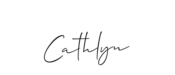 Use a signature maker to create a handwritten signature online. With this signature software, you can design (Allison_Script) your own signature for name Cathlyn. Cathlyn signature style 2 images and pictures png