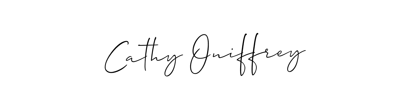 Create a beautiful signature design for name Cathy Oniffrey. With this signature (Allison_Script) fonts, you can make a handwritten signature for free. Cathy Oniffrey signature style 2 images and pictures png