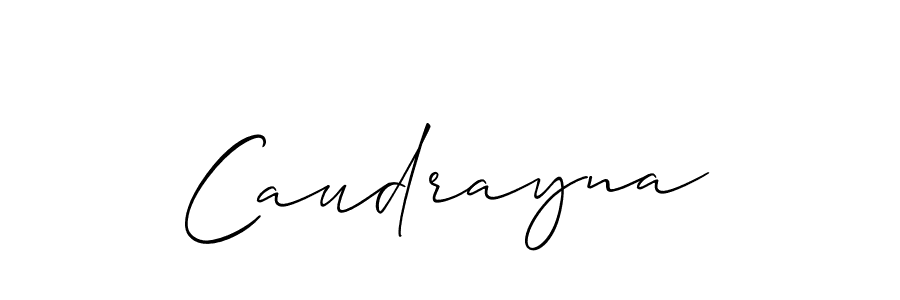 How to make Caudrayna signature? Allison_Script is a professional autograph style. Create handwritten signature for Caudrayna name. Caudrayna signature style 2 images and pictures png