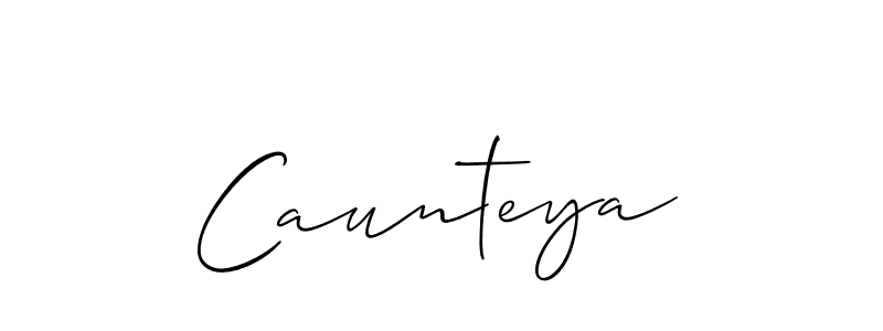 Make a short Caunteya signature style. Manage your documents anywhere anytime using Allison_Script. Create and add eSignatures, submit forms, share and send files easily. Caunteya signature style 2 images and pictures png