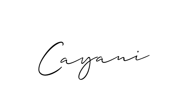 How to make Cayani name signature. Use Allison_Script style for creating short signs online. This is the latest handwritten sign. Cayani signature style 2 images and pictures png