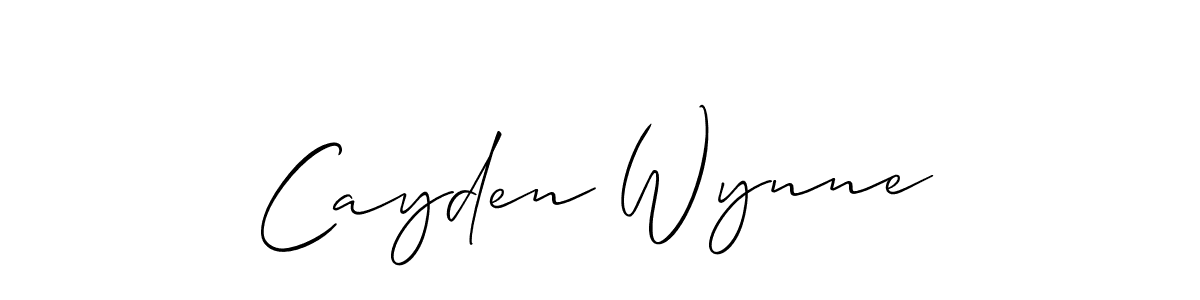 How to make Cayden Wynne name signature. Use Allison_Script style for creating short signs online. This is the latest handwritten sign. Cayden Wynne signature style 2 images and pictures png