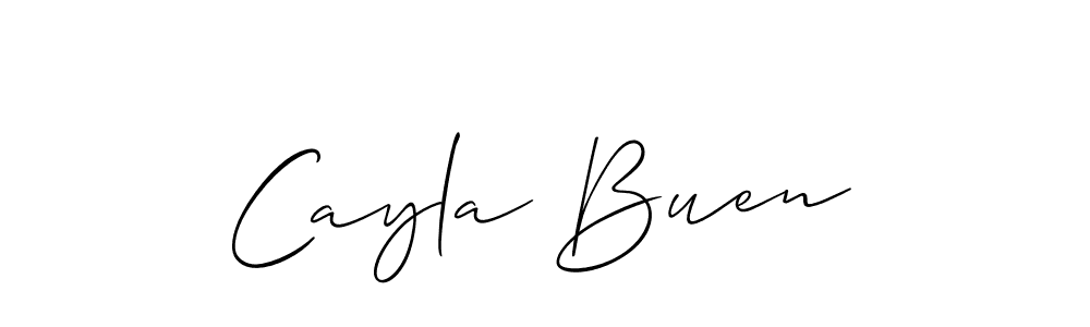 Make a beautiful signature design for name Cayla Buen. With this signature (Allison_Script) style, you can create a handwritten signature for free. Cayla Buen signature style 2 images and pictures png