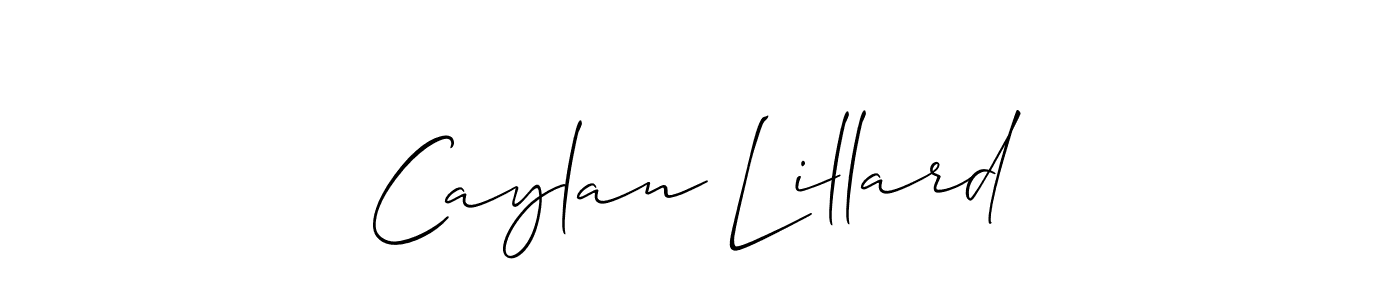 You should practise on your own different ways (Allison_Script) to write your name (Caylan Lillard) in signature. don't let someone else do it for you. Caylan Lillard signature style 2 images and pictures png