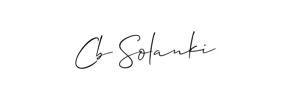 Make a beautiful signature design for name Cb Solanki. With this signature (Allison_Script) style, you can create a handwritten signature for free. Cb Solanki signature style 2 images and pictures png