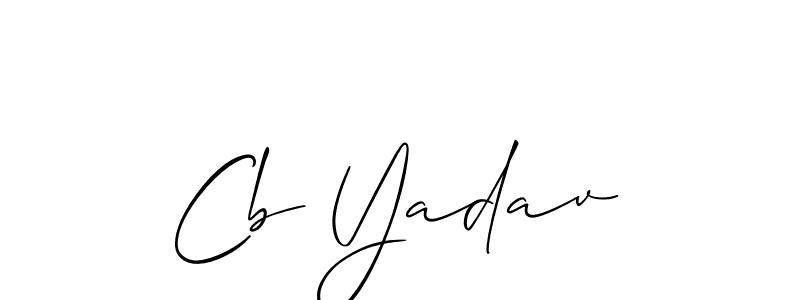 The best way (Allison_Script) to make a short signature is to pick only two or three words in your name. The name Cb Yadav include a total of six letters. For converting this name. Cb Yadav signature style 2 images and pictures png