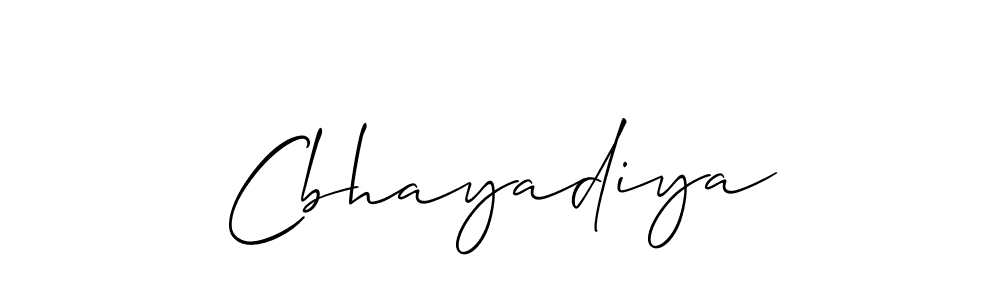 How to make Cbhayadiya name signature. Use Allison_Script style for creating short signs online. This is the latest handwritten sign. Cbhayadiya signature style 2 images and pictures png