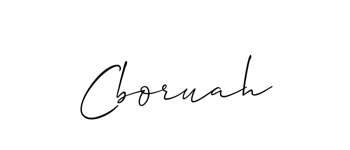 Use a signature maker to create a handwritten signature online. With this signature software, you can design (Allison_Script) your own signature for name Cboruah. Cboruah signature style 2 images and pictures png