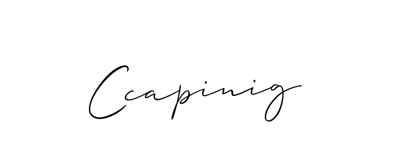 How to make Ccapinig name signature. Use Allison_Script style for creating short signs online. This is the latest handwritten sign. Ccapinig signature style 2 images and pictures png