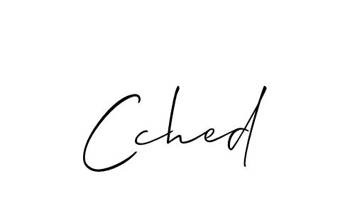 Use a signature maker to create a handwritten signature online. With this signature software, you can design (Allison_Script) your own signature for name Cched. Cched signature style 2 images and pictures png