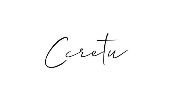 Use a signature maker to create a handwritten signature online. With this signature software, you can design (Allison_Script) your own signature for name Ccretu. Ccretu signature style 2 images and pictures png