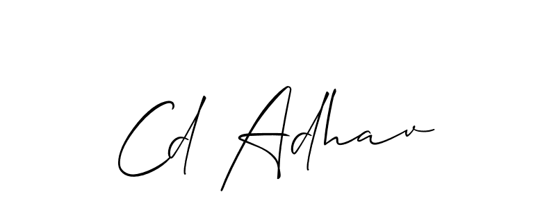 Allison_Script is a professional signature style that is perfect for those who want to add a touch of class to their signature. It is also a great choice for those who want to make their signature more unique. Get Cd Adhav name to fancy signature for free. Cd Adhav signature style 2 images and pictures png