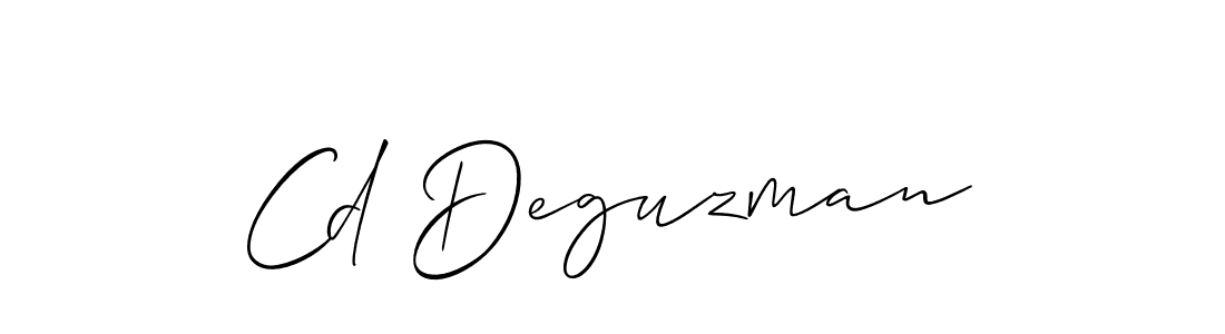 The best way (Allison_Script) to make a short signature is to pick only two or three words in your name. The name Cd Deguzman include a total of six letters. For converting this name. Cd Deguzman signature style 2 images and pictures png