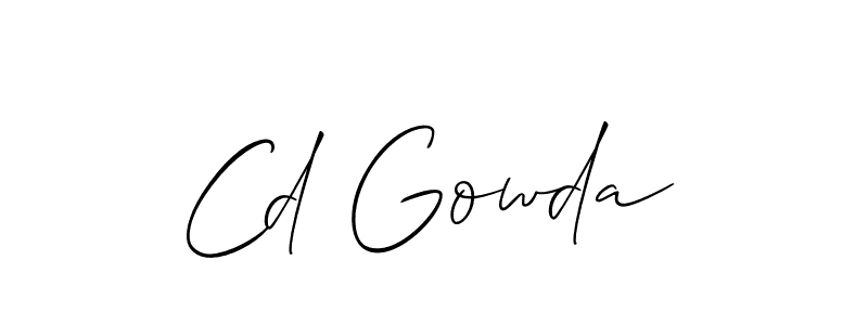 Create a beautiful signature design for name Cd Gowda. With this signature (Allison_Script) fonts, you can make a handwritten signature for free. Cd Gowda signature style 2 images and pictures png