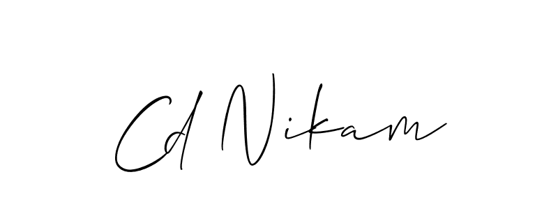 Make a beautiful signature design for name Cd Nikam. With this signature (Allison_Script) style, you can create a handwritten signature for free. Cd Nikam signature style 2 images and pictures png