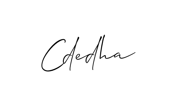 Create a beautiful signature design for name Cdedha. With this signature (Allison_Script) fonts, you can make a handwritten signature for free. Cdedha signature style 2 images and pictures png