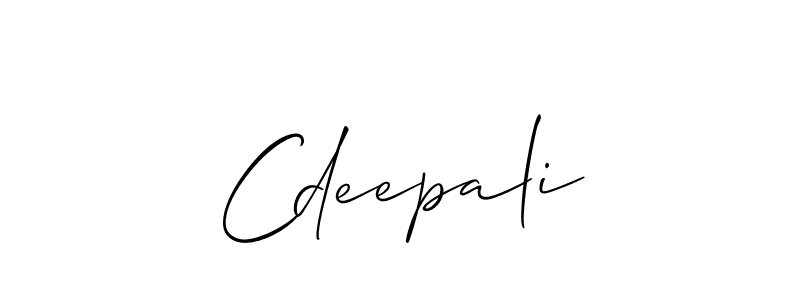 Use a signature maker to create a handwritten signature online. With this signature software, you can design (Allison_Script) your own signature for name Cdeepali. Cdeepali signature style 2 images and pictures png