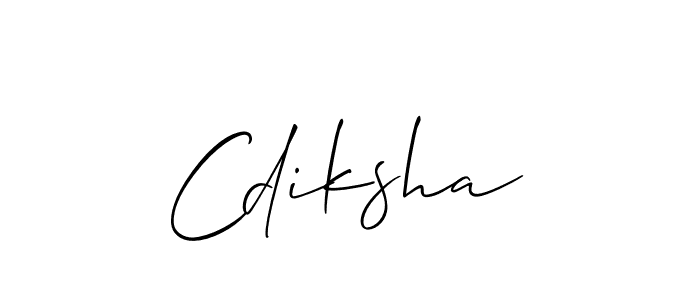 Make a beautiful signature design for name Cdiksha. With this signature (Allison_Script) style, you can create a handwritten signature for free. Cdiksha signature style 2 images and pictures png