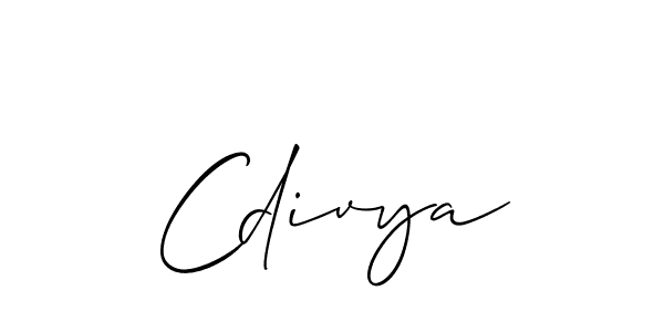 Similarly Allison_Script is the best handwritten signature design. Signature creator online .You can use it as an online autograph creator for name Cdivya. Cdivya signature style 2 images and pictures png