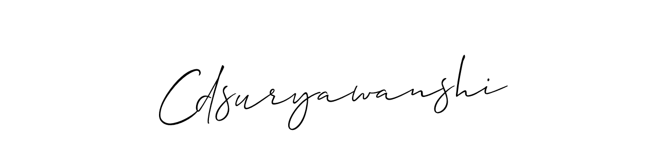 Make a beautiful signature design for name Cdsuryawanshi. With this signature (Allison_Script) style, you can create a handwritten signature for free. Cdsuryawanshi signature style 2 images and pictures png