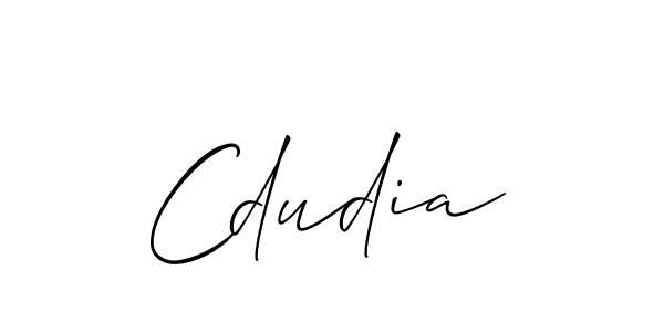 How to make Cdudia signature? Allison_Script is a professional autograph style. Create handwritten signature for Cdudia name. Cdudia signature style 2 images and pictures png