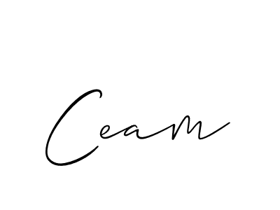 Make a beautiful signature design for name Ceam. With this signature (Allison_Script) style, you can create a handwritten signature for free. Ceam signature style 2 images and pictures png