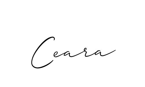 Use a signature maker to create a handwritten signature online. With this signature software, you can design (Allison_Script) your own signature for name Ceara. Ceara signature style 2 images and pictures png