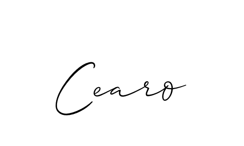 The best way (Allison_Script) to make a short signature is to pick only two or three words in your name. The name Cearo include a total of six letters. For converting this name. Cearo signature style 2 images and pictures png