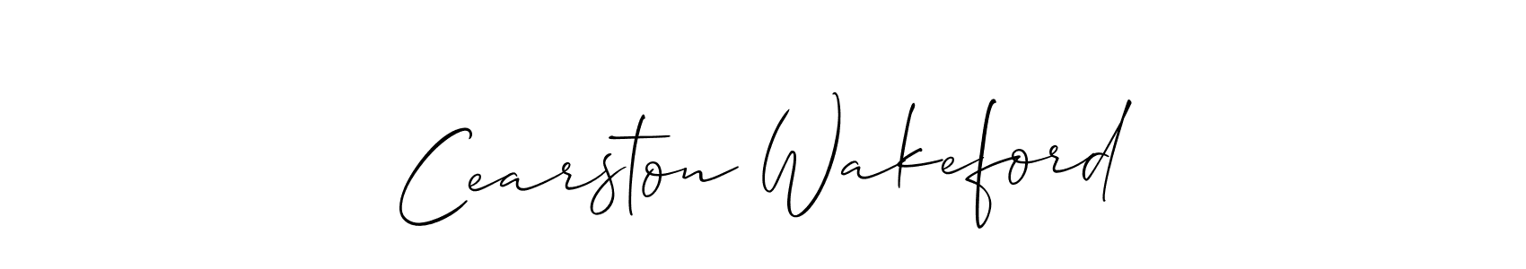 You should practise on your own different ways (Allison_Script) to write your name (Cearston Wakeford) in signature. don't let someone else do it for you. Cearston Wakeford signature style 2 images and pictures png