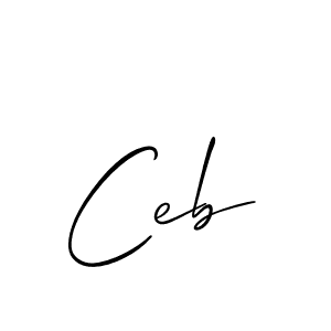 Allison_Script is a professional signature style that is perfect for those who want to add a touch of class to their signature. It is also a great choice for those who want to make their signature more unique. Get Ceb name to fancy signature for free. Ceb signature style 2 images and pictures png