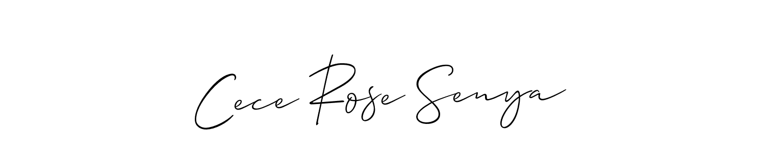 Allison_Script is a professional signature style that is perfect for those who want to add a touch of class to their signature. It is also a great choice for those who want to make their signature more unique. Get Cece Rose Senya name to fancy signature for free. Cece Rose Senya signature style 2 images and pictures png