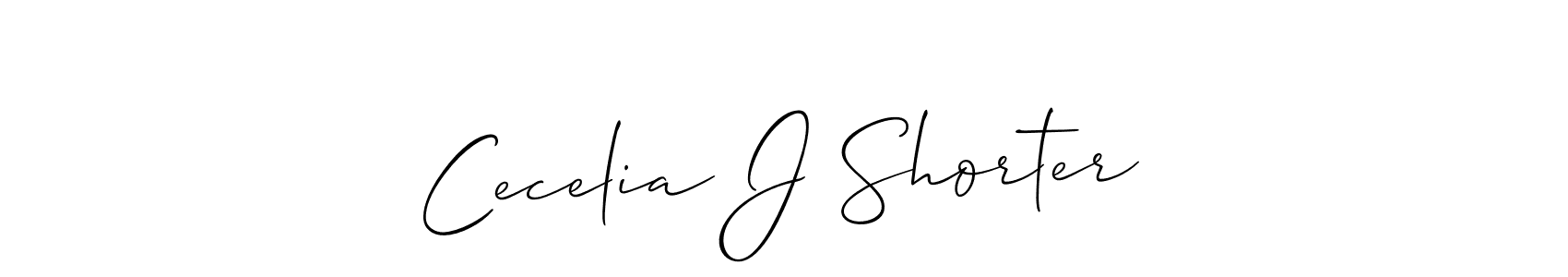 Similarly Allison_Script is the best handwritten signature design. Signature creator online .You can use it as an online autograph creator for name Cecelia J Shorter. Cecelia J Shorter signature style 2 images and pictures png