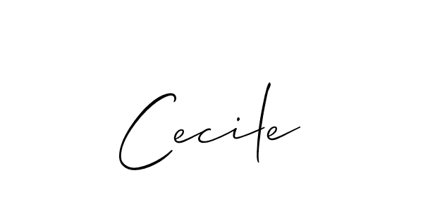 Create a beautiful signature design for name Cecile. With this signature (Allison_Script) fonts, you can make a handwritten signature for free. Cecile signature style 2 images and pictures png
