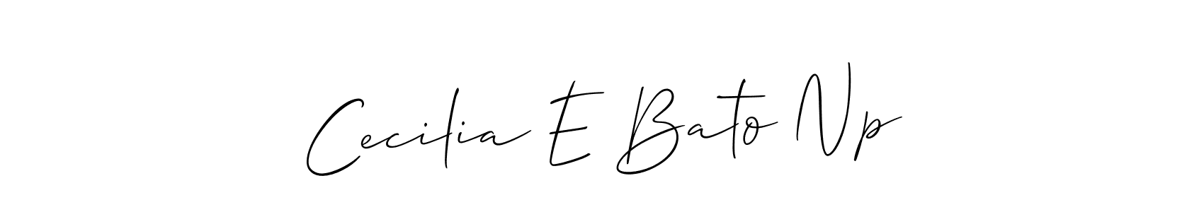 Also You can easily find your signature by using the search form. We will create Cecilia E Bato Np name handwritten signature images for you free of cost using Allison_Script sign style. Cecilia E Bato Np signature style 2 images and pictures png